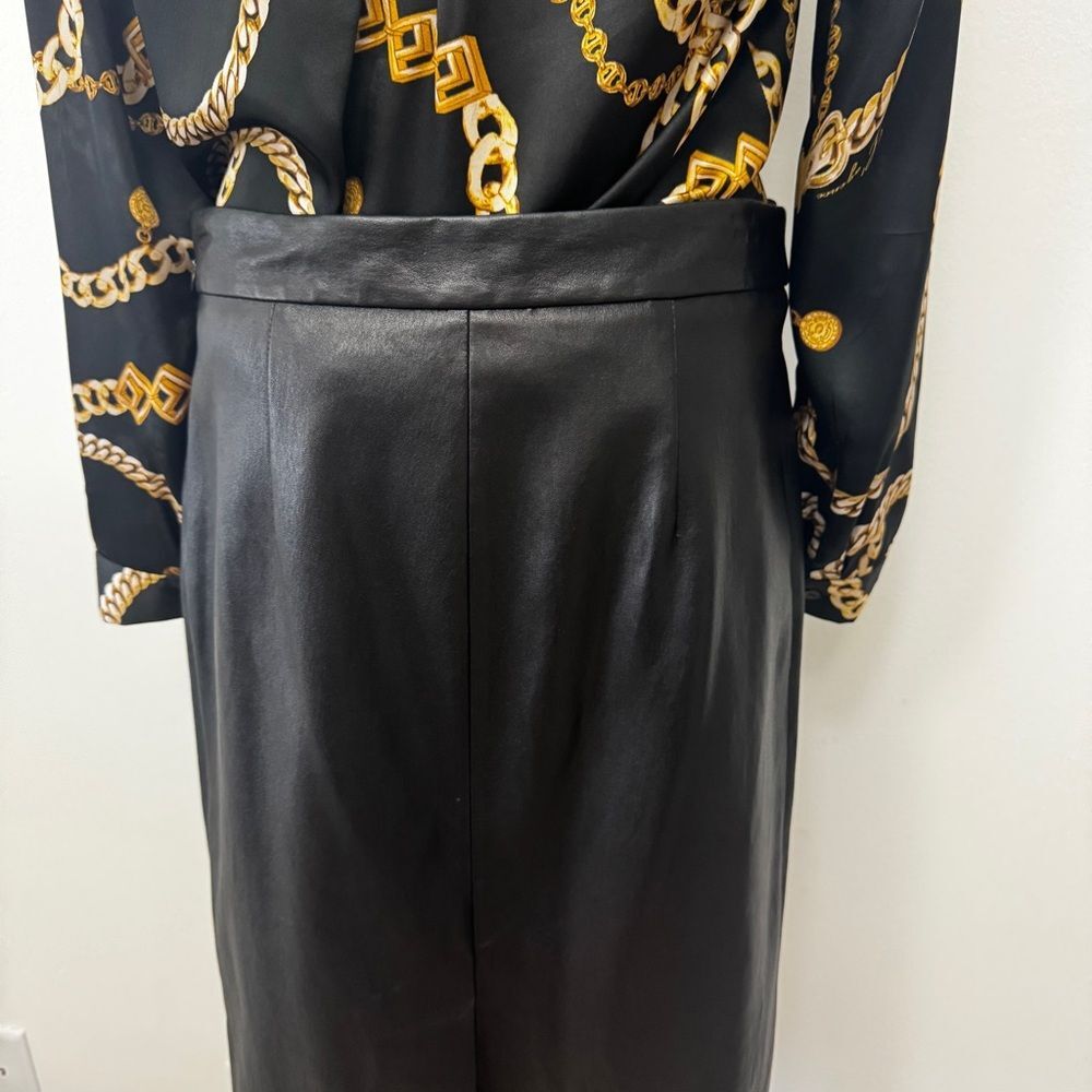 Prada Black Lamb Skin Pencil Skirt - Picture 7 of 11
